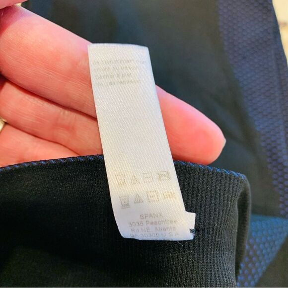 SPANX High Rise Seamless Athletic Leggings Black and Blue Size Large - Picture 9 of 11